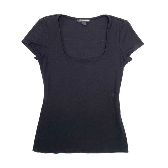 INC International Concepts Tops - Ribbed Square Neck Short Sleeve Top